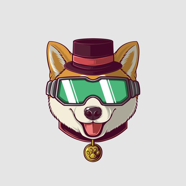 Ilustración de un perro en un estilo lindo