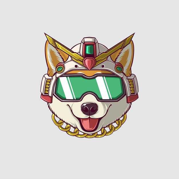 Ilustración de un perro en un estilo lindo
