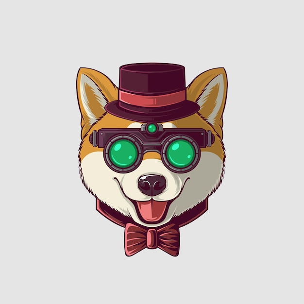 Ilustración de un perro en un estilo lindo