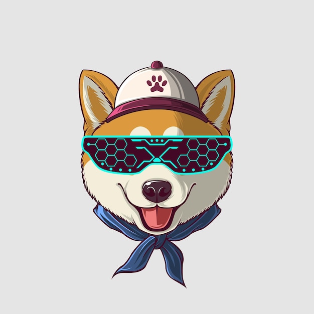 Ilustración de un perro en un estilo lindo