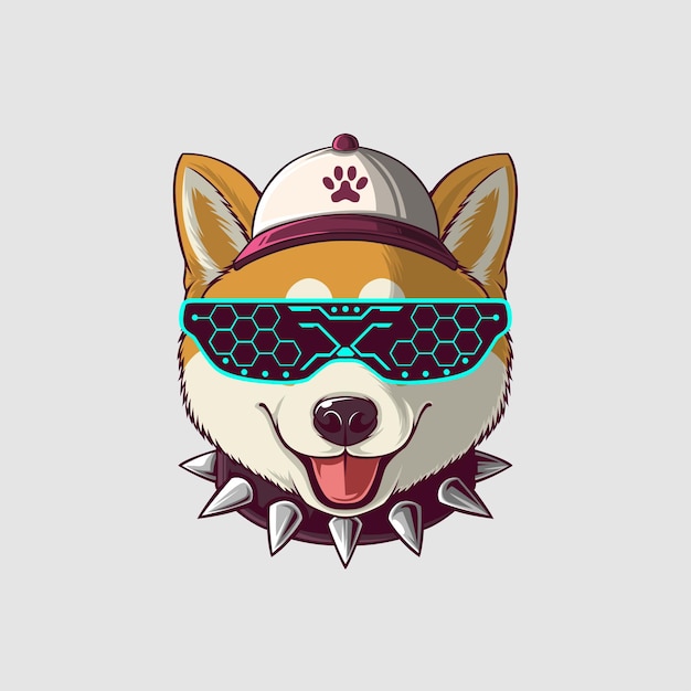 Ilustración de un perro en un estilo lindo