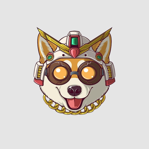 Ilustración de un perro en un estilo lindo