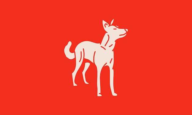 Ilustración de perro de estilo minimalista con logotipo vectorial