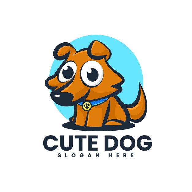 Ilustración de perro lindo logotipo de la mascota