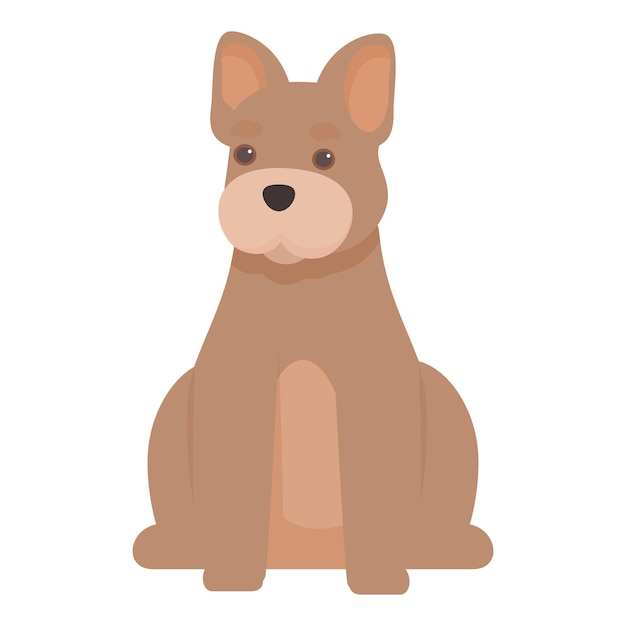 Ilustración de un perro marrón sentado y mirando hacia adelante