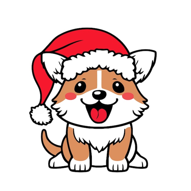 Ilustración de perro de Navidad de vacaciones