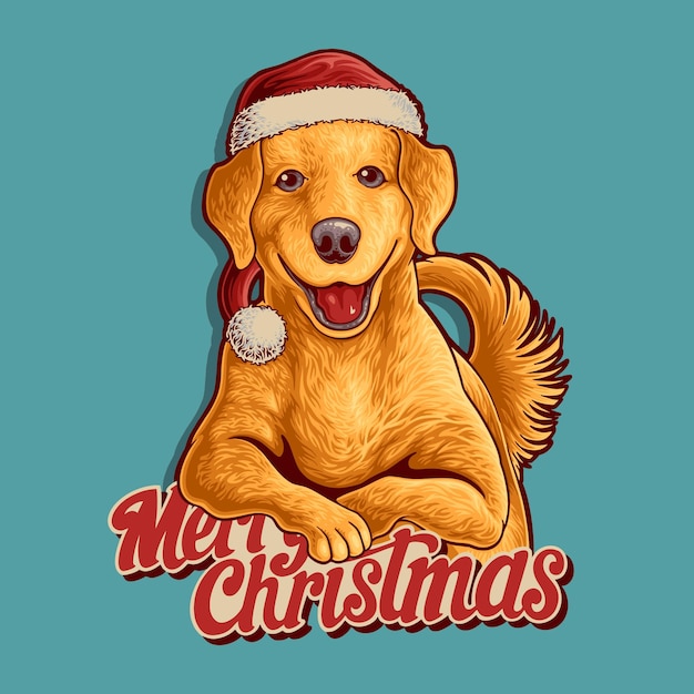 Ilustración de perro de Navidad