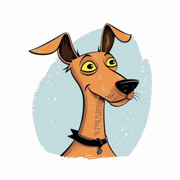 Vector ilustración de perro pinscher divertido de dibujos animados