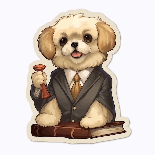 Vector ilustración de perro shih tzu