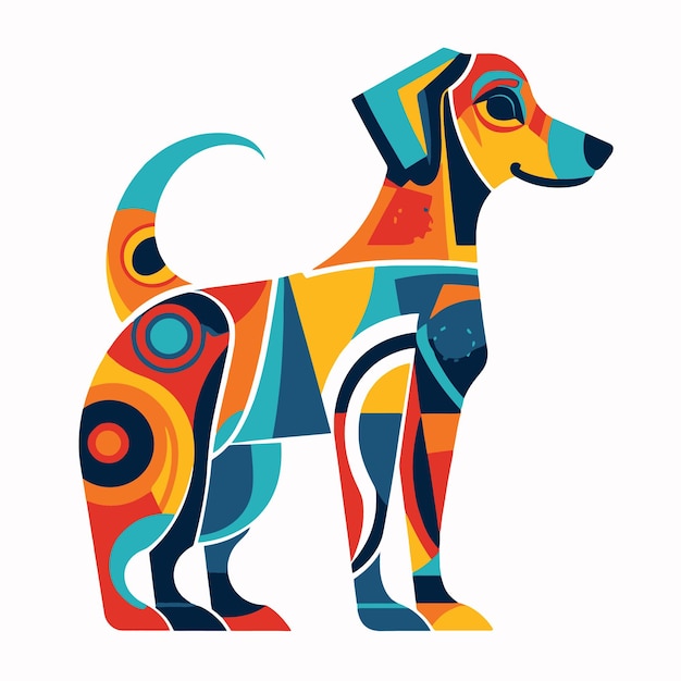 Vector ilustración, de, un, perro