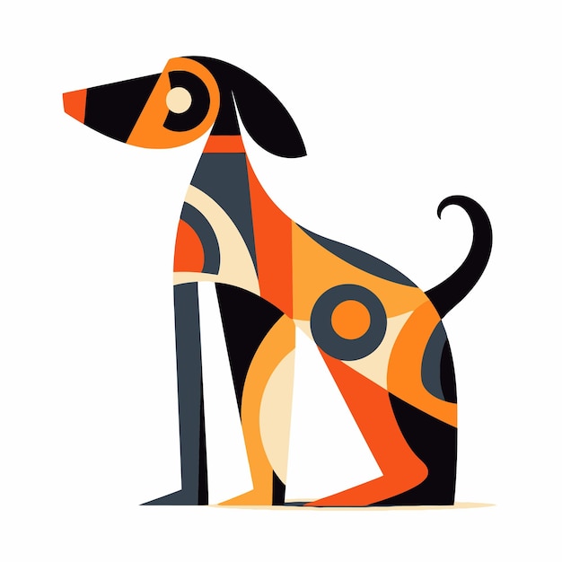 ilustración, de, un, perro