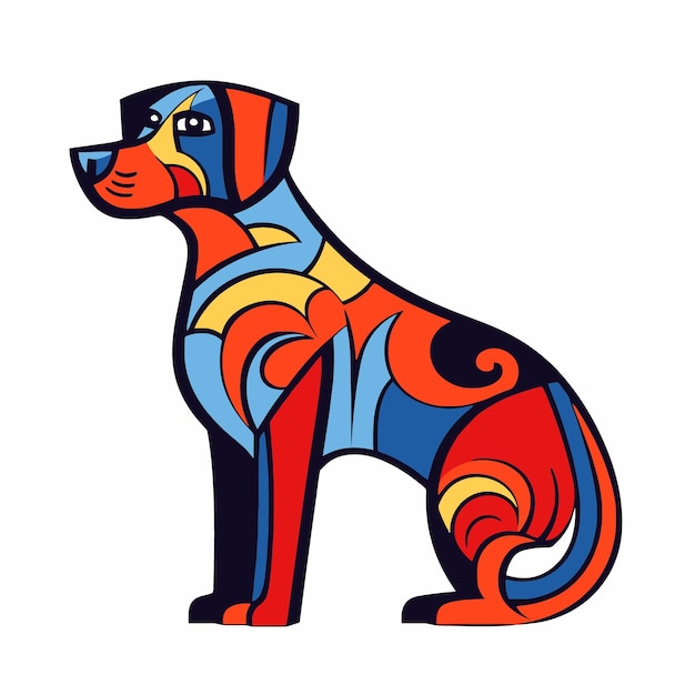 Vector ilustración, de, un, perro