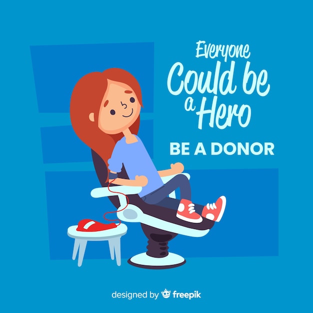 Ilustración de la persona donando sangre.