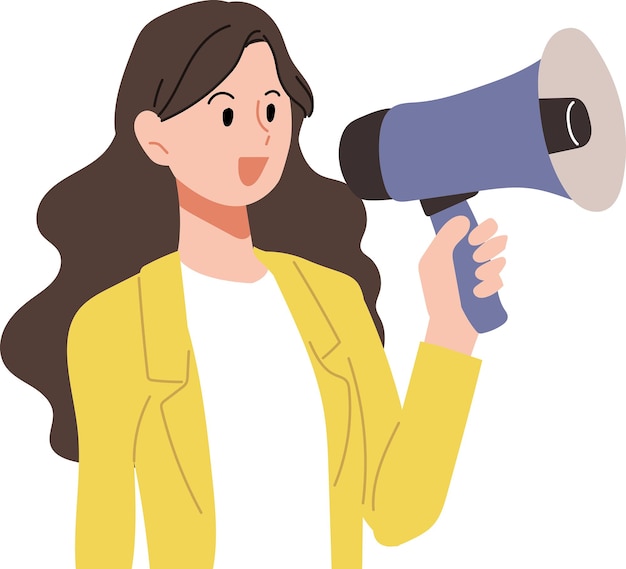 Ilustración de una persona que sostiene un megáfono