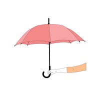 Vector ilustración, de, un, persona, tenencia, un, paraguas, gente, en la lluvia, utilizar, un, paraguas