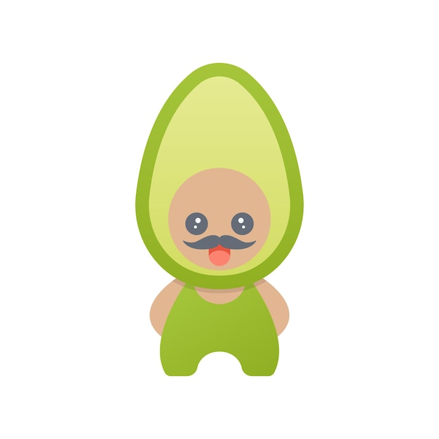 Ilustración de personaje de aguacate lindo