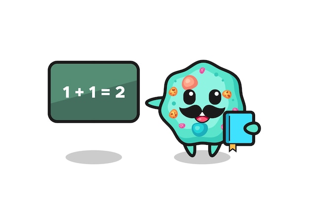 Ilustración del personaje de ameba como profesor, diseño de estilo lindo para camiseta, pegatina, elemento de logotipo