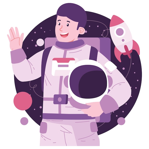 Vector ilustración del personaje del astronauta