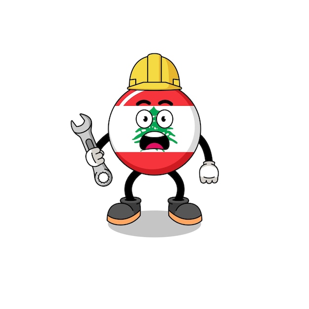 Ilustración de personaje de la bandera de Líbano con error 404