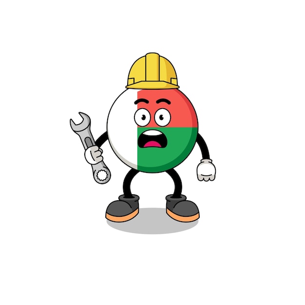 Ilustración de personaje de la bandera de madagascar con error 404