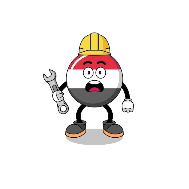Ilustración de personaje de la bandera de Yemen con error 404