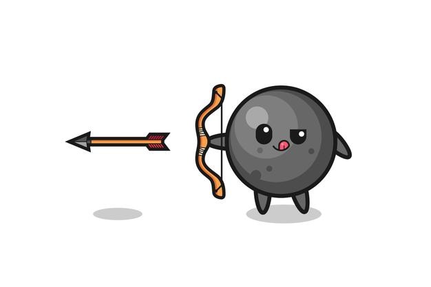 Ilustración del personaje de la bola de cañón haciendo tiro con arco