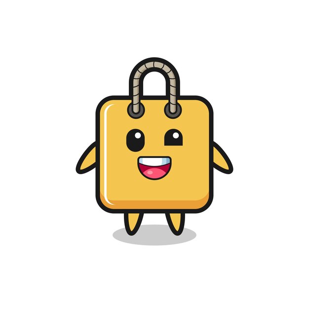 Ilustración de un personaje de bolsa de compras con poses incómodas, diseño de estilo lindo para camiseta, pegatina, elemento de logotipo