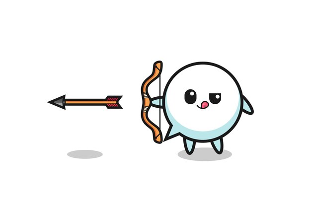 Ilustración del personaje de la burbuja del habla haciendo tiro con arco