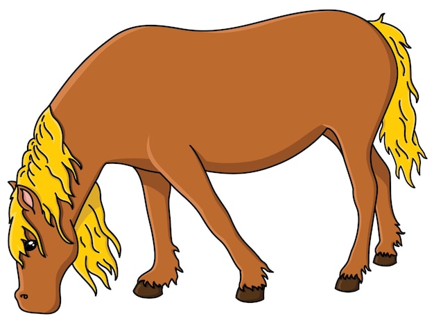 Vector ilustración de personaje de caballo de dibujos animados