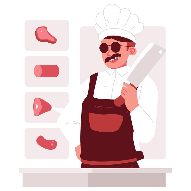 Ilustración del personaje del carnicero