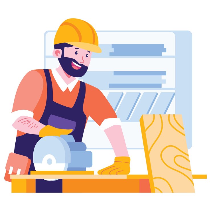 Ilustración del personaje del carpintero