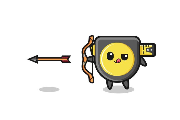 Ilustración del personaje de cinta métrica haciendo tiro con arco