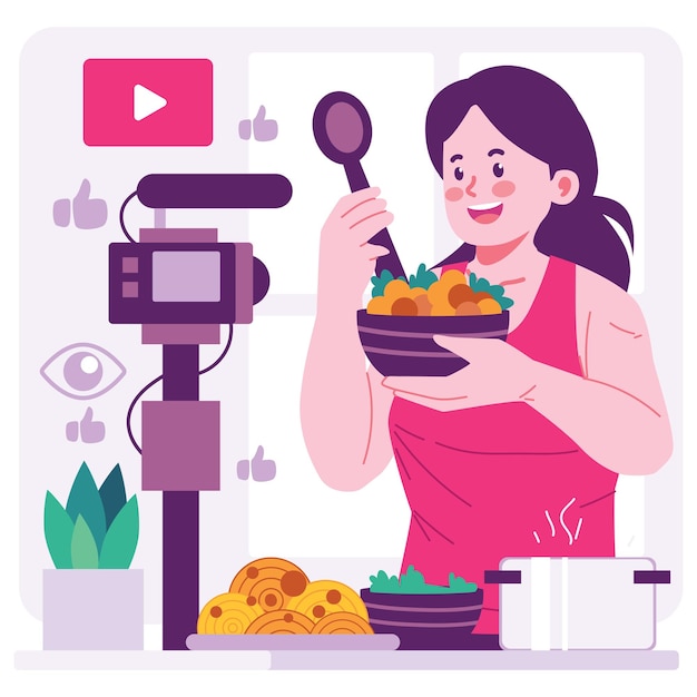 Ilustración del personaje del creador de contenido
