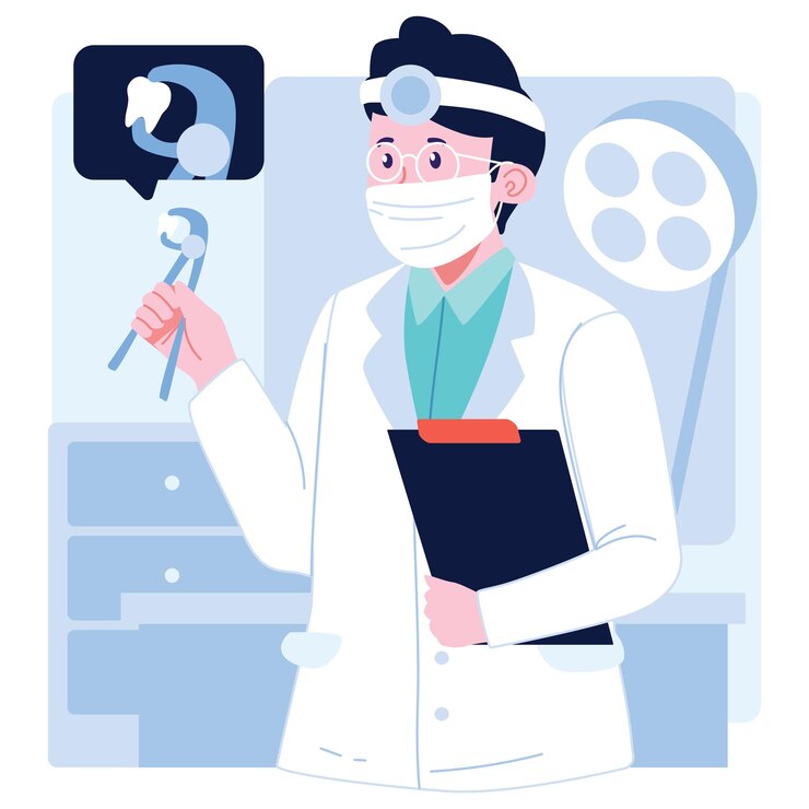 Ilustración del personaje del dentista