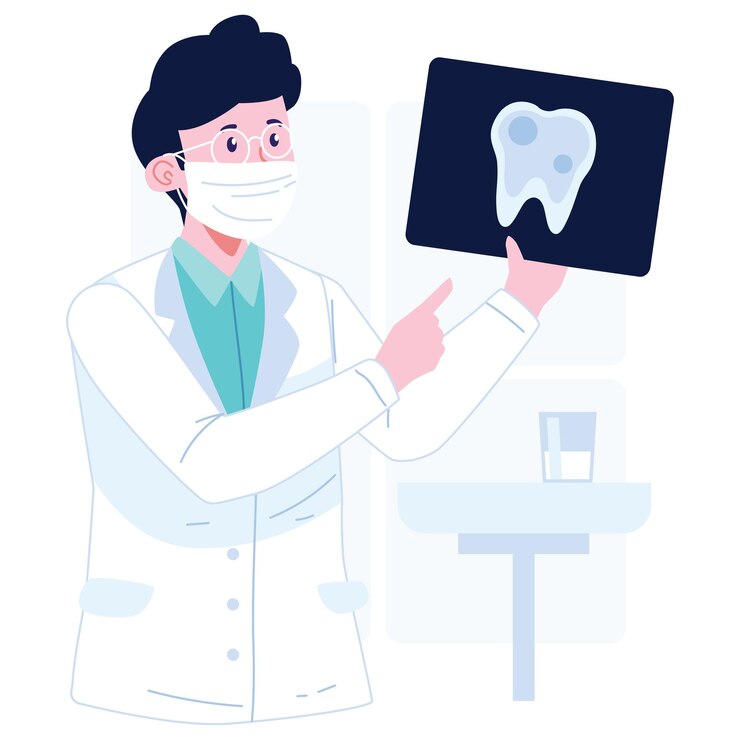 Ilustración del personaje del dentista