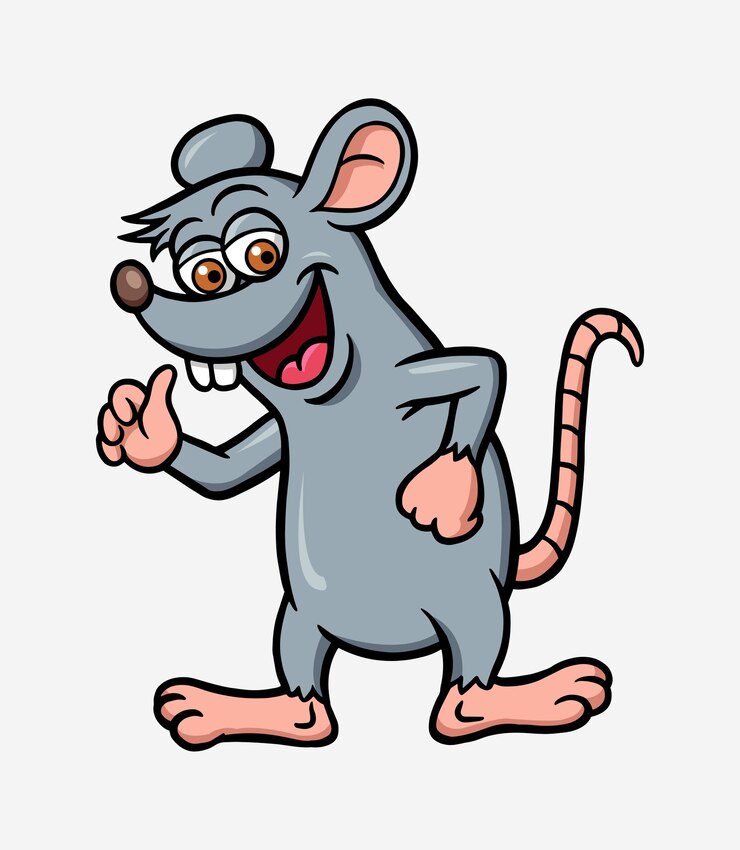 Vector ilustración de personaje de dibujos animados de animales de rata o ratón