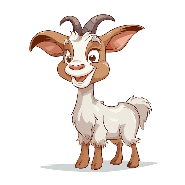 Vector ilustración del personaje de dibujos animados cute goat