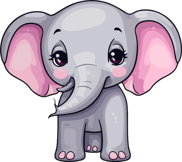 Vector ilustración de personaje de dibujos animados de elefante lindo vector