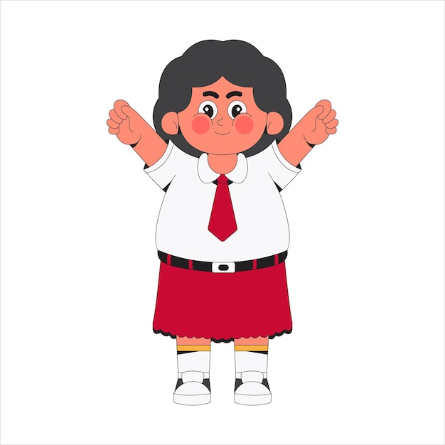 Ilustración del personaje de dibujos animados de la estudiante Cherful