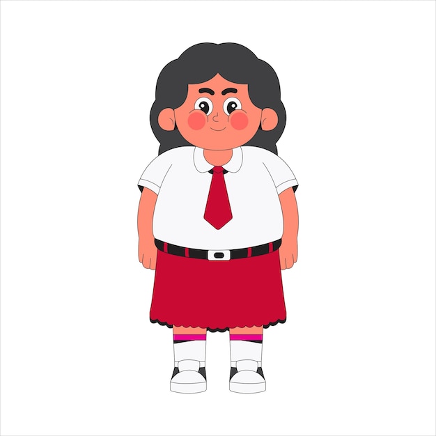 Ilustración de un personaje de dibujos animados de una estudiante