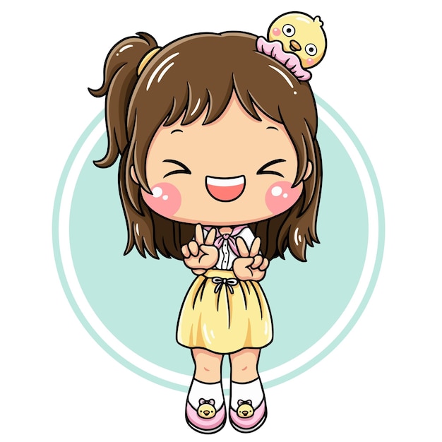 Ilustración del personaje de dibujos animados linda girlxDxA