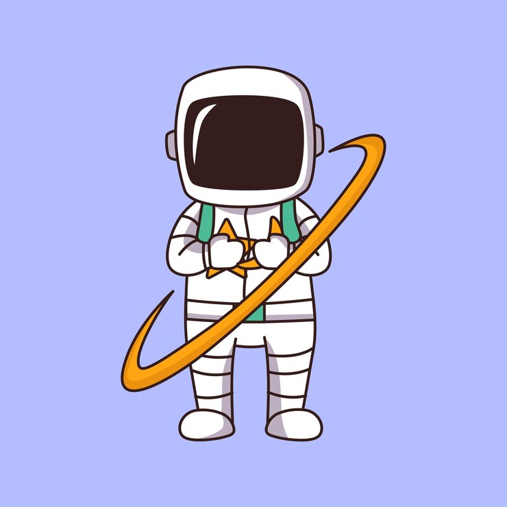 Vector ilustración de personaje de dibujos animados lindo astronauta