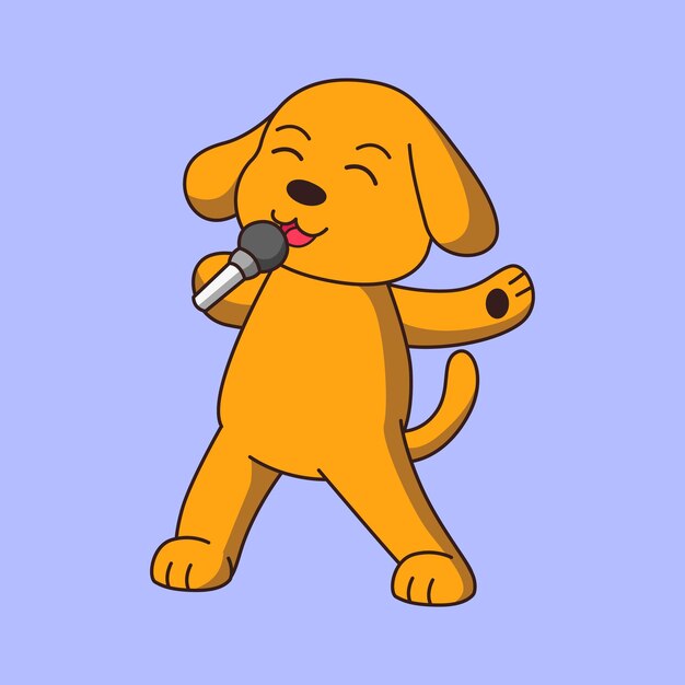 Ilustración de personaje de dibujos animados lindo perro