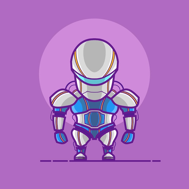 Ilustración de personaje de dibujos animados lindo robot cyborg