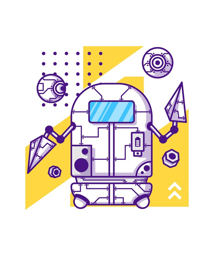Vector ilustración de personaje de dibujos animados lindo robot