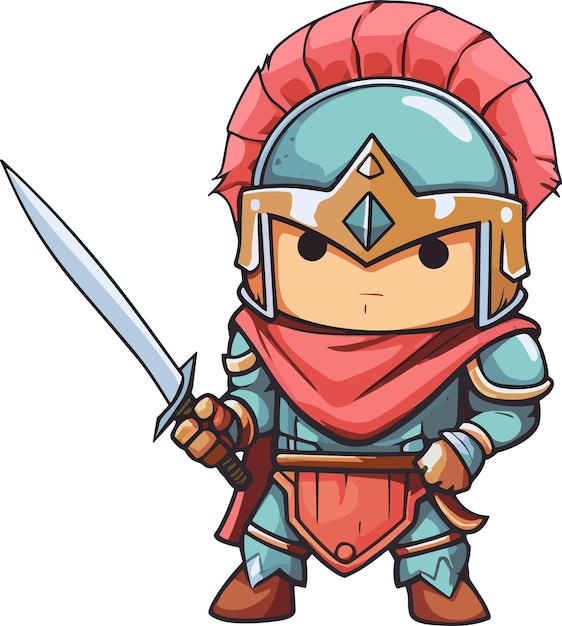 Vector ilustración de personaje de dibujos animados de vector sparta warrior