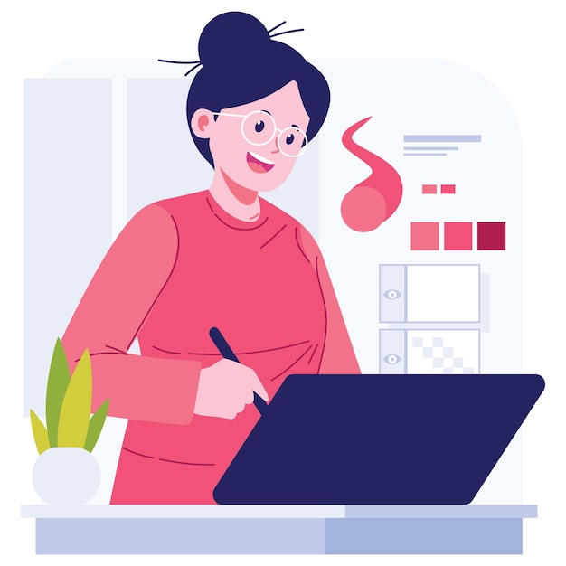 Ilustración del personaje del diseñador