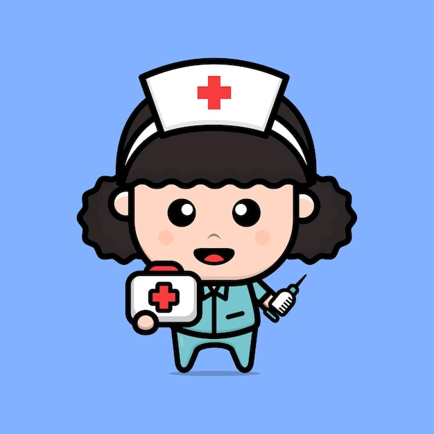 Ilustración de personaje de enfermera linda