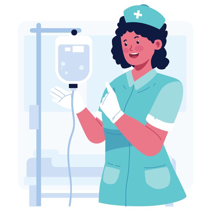Ilustración del personaje de la enfermera