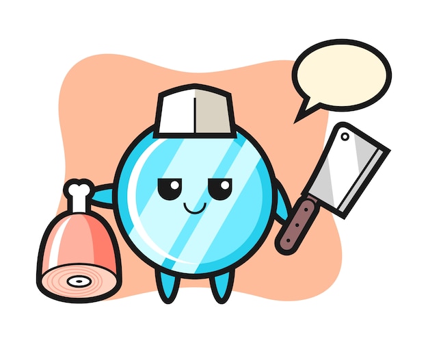 Ilustración del personaje de espejo como carnicero